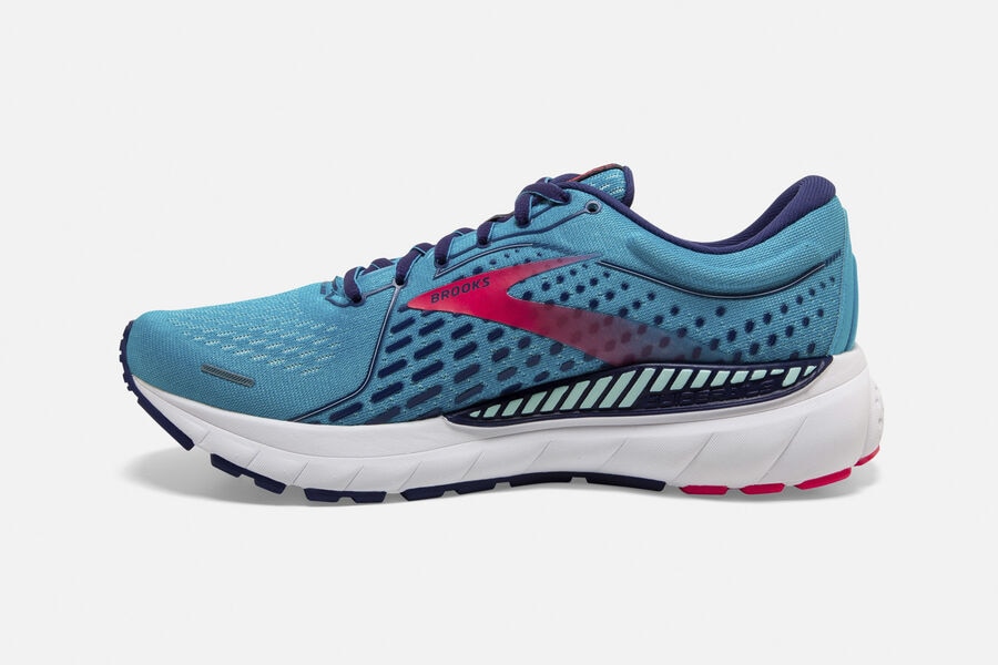 Adrenaline GTS 21 Road Brooks Running Shoes NZ Womens - Blue/Pink - WFKYGN-467